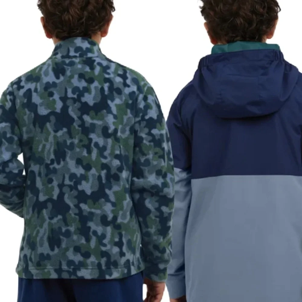 NWT Eddie Bauer Kids Navy and Light Blue Raincoat 3-in-1 Lightweight Jacket